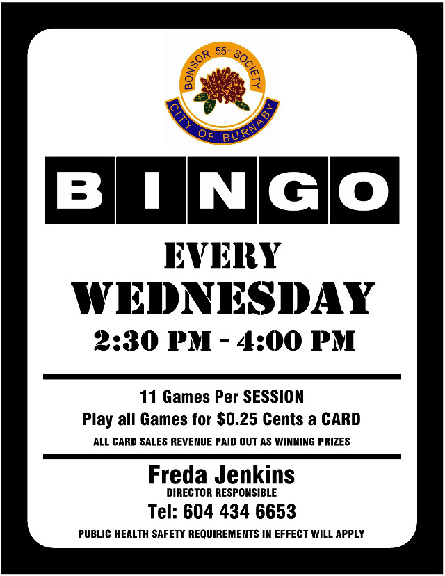 Bonsor Bingo Poster